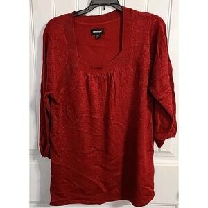 Avenue Womens Red Sweater 14/16 3/4 Sleeves